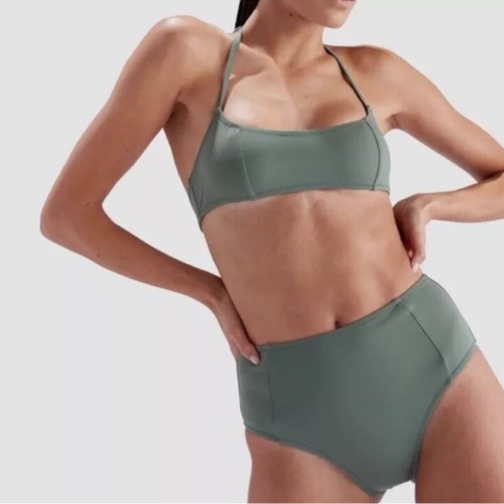 Brand New Solid & Striped Swim Team Jessica Bikini Set - Size M